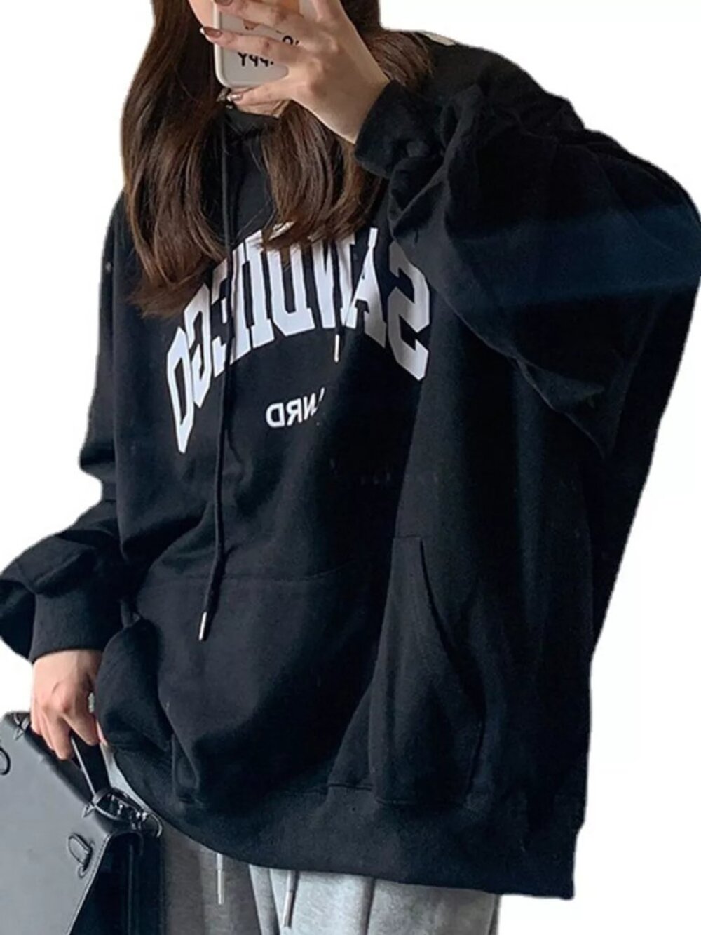 Letter Graphic Long Sleeve Hoodie - Picture 5 of 16